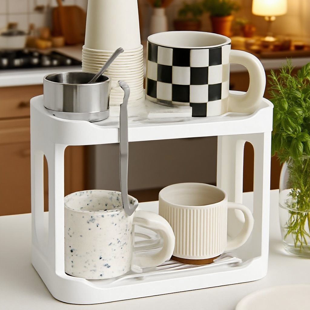 ชั้นวางของบนเดสก์ท็อปสองชั้น