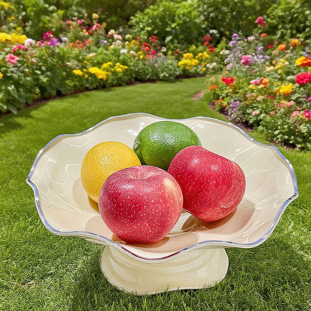 奶油色高顏值高脚果盤