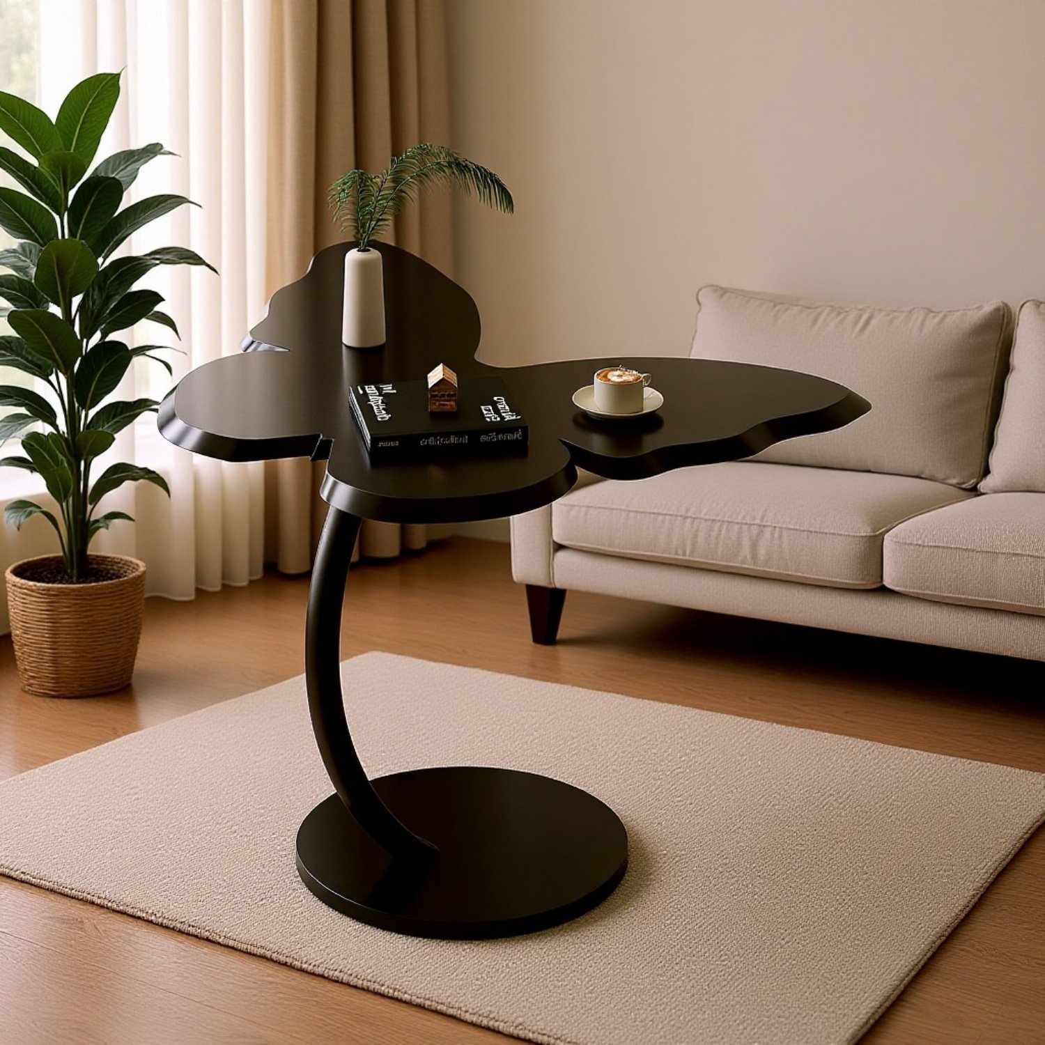 Kreativní noční stolek ve tvaru motýla, multifunkční malý čajový stolek