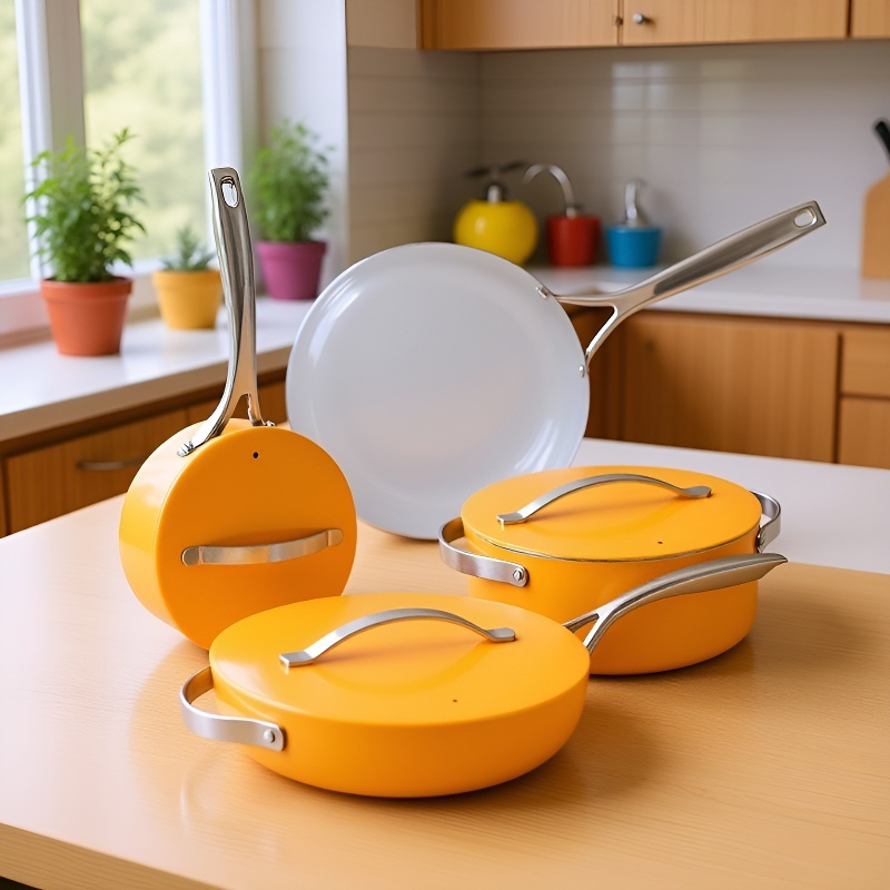 7-Piece Nonstick Cookware Set with Pan, Pots, and Bowls for Kitchen