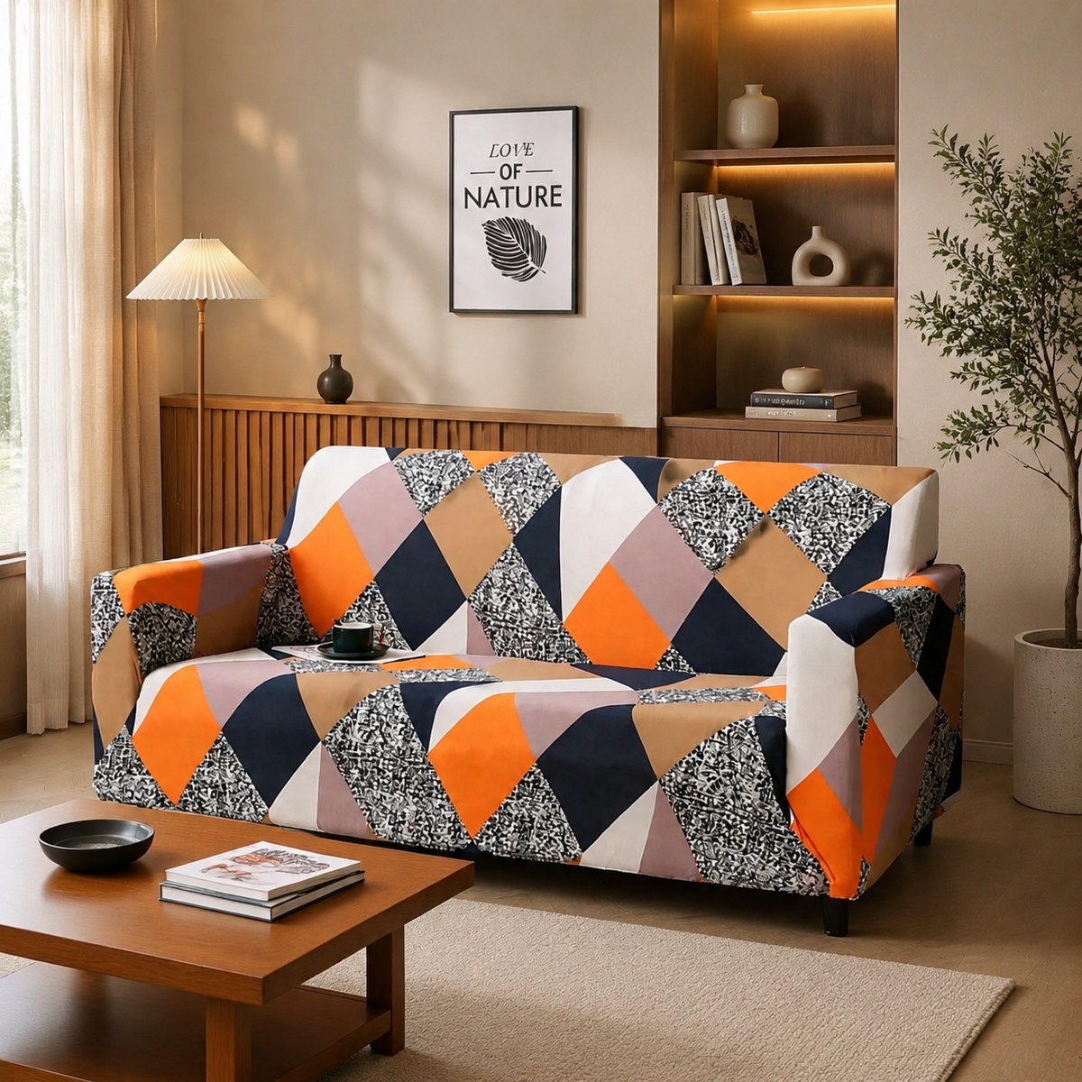 Elastische Sofaüberzug mit Armlehnen, Vollständiger Staubschutz