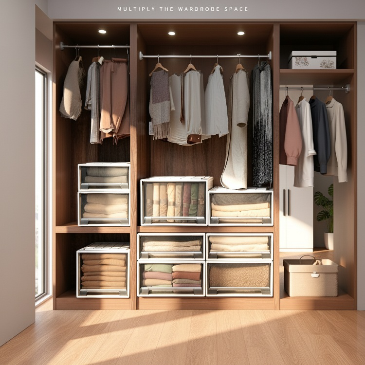 플라스틱 서랍형 옷장 정리함