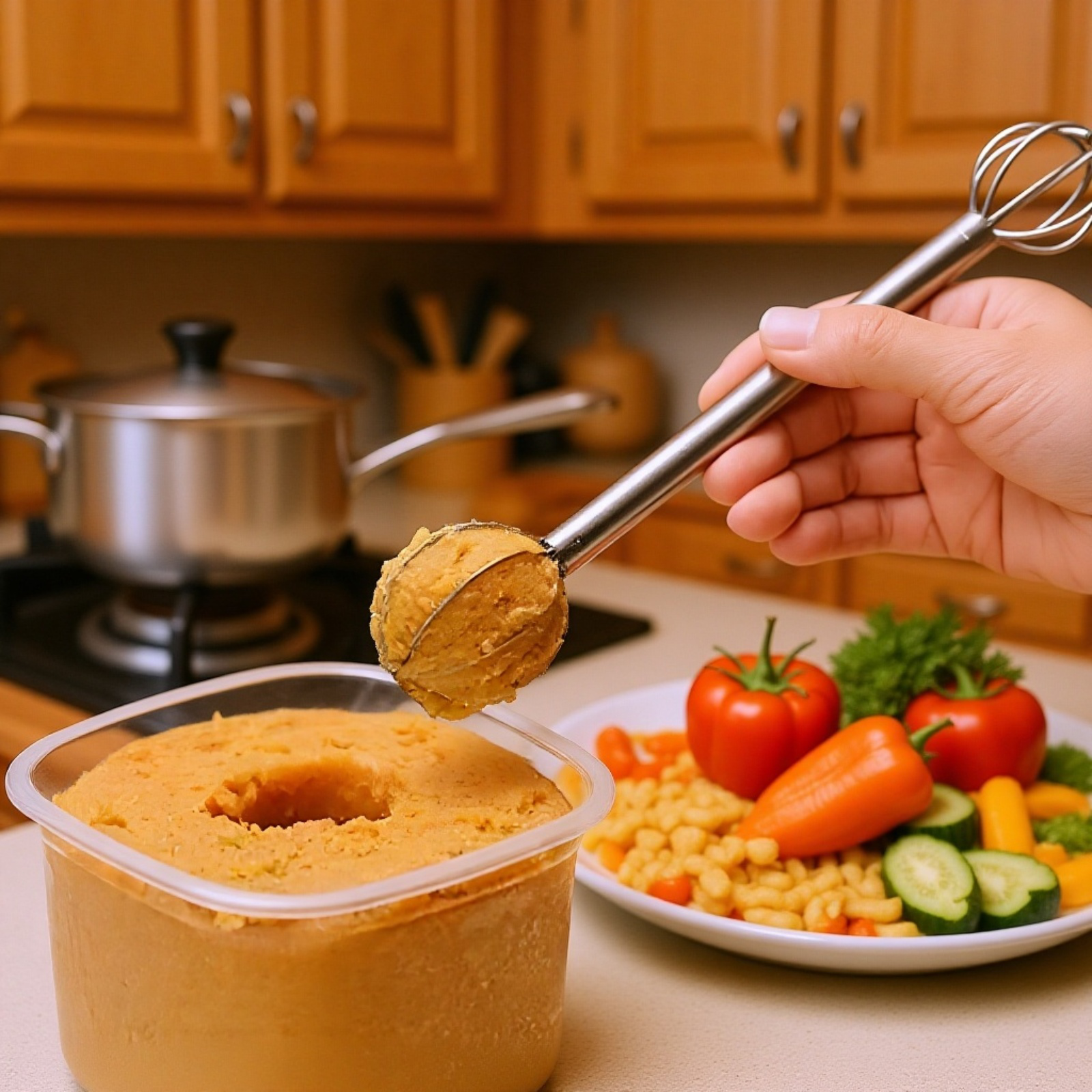 304ステンレス製両頭ミキシングスプーン・泡立て器