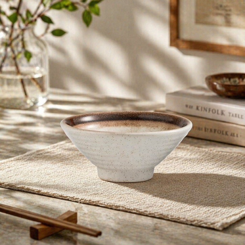 Schlichte japanische Reisschale, kleine Keramikschale für Zuhause, Gewürzschale, Frühstücksschale