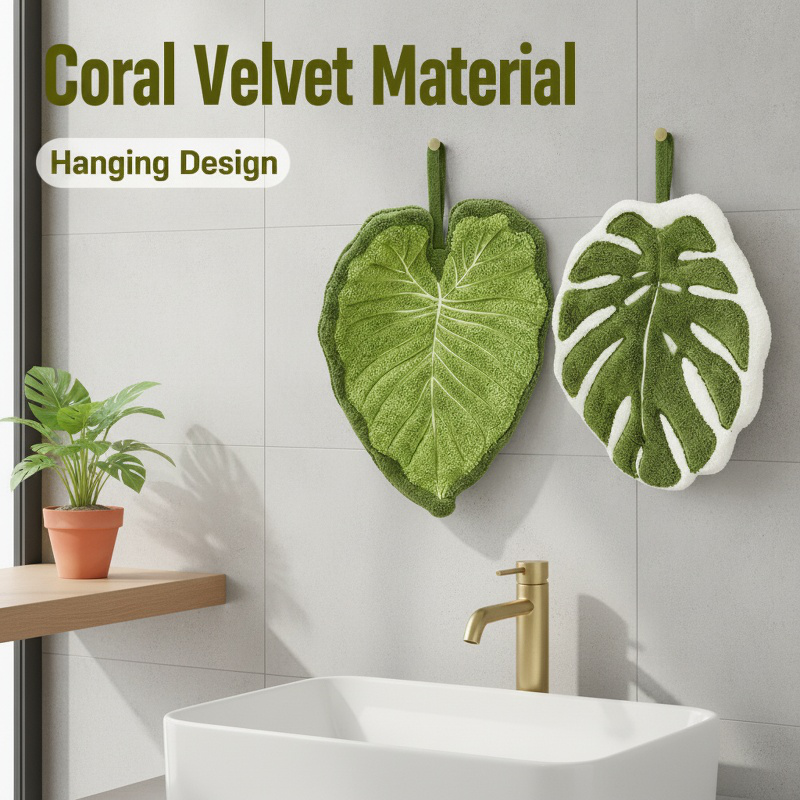 Monstera Leaf Hanging Hand Towel