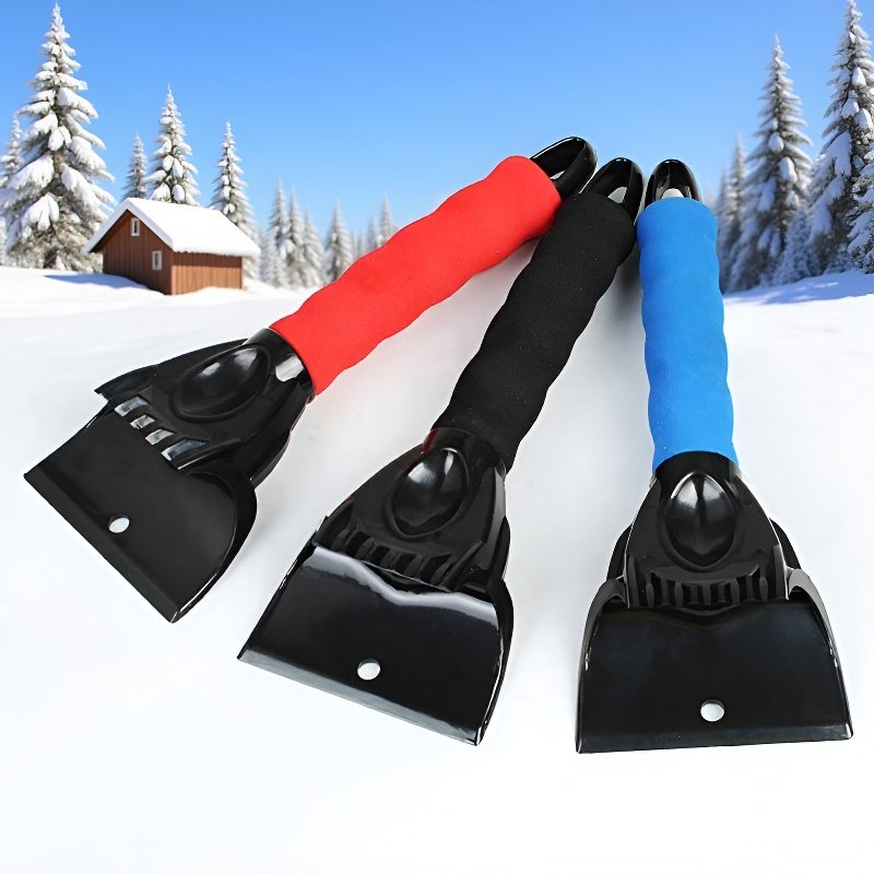 Car warm gloves and snow shovel