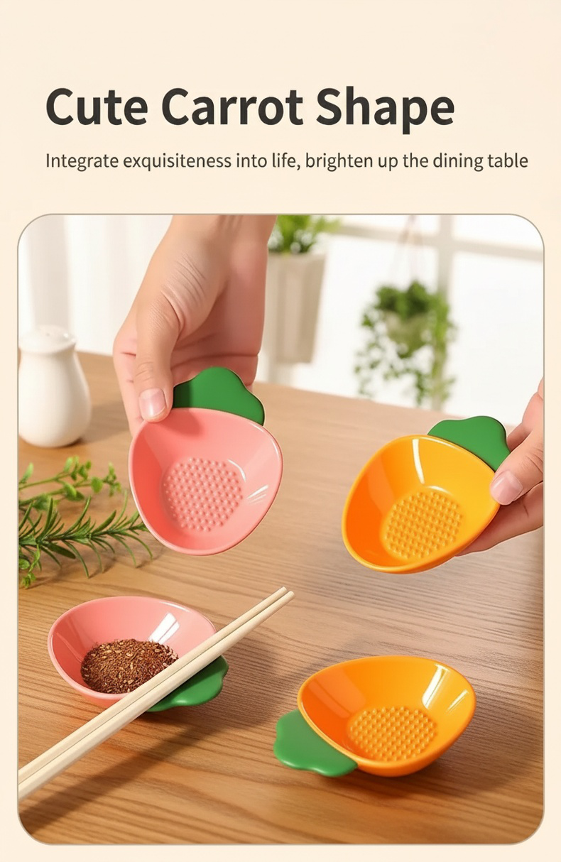 Unique carrot design ceramic dipping plate