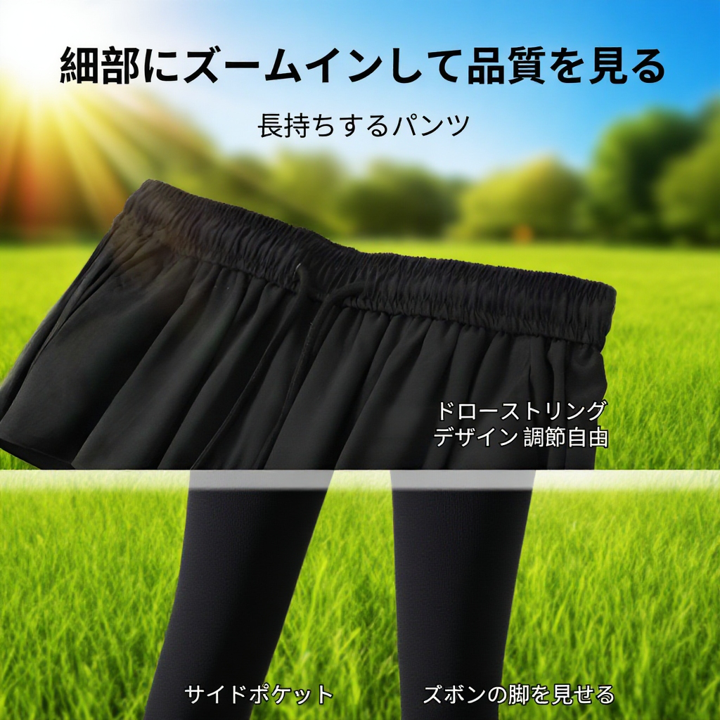 垂れ感のある生地ディテール