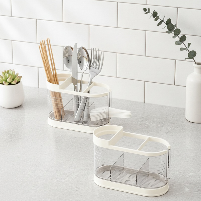 Practical and Aesthetic Kitchen Multi-Compartment Chopstick Organizer