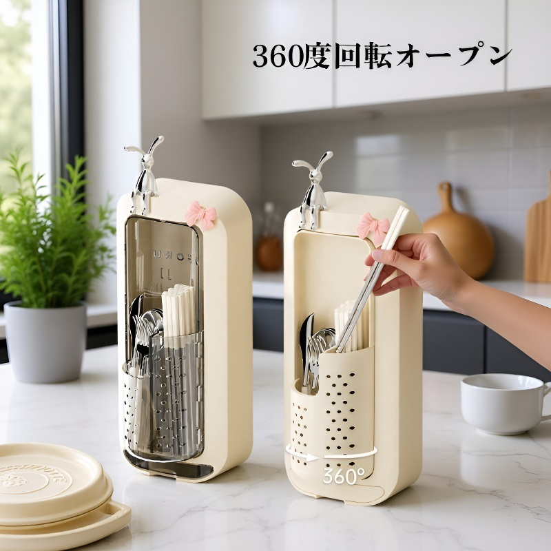 家用筷子筒免打孔壁挂式多功能可沥水筷子盒