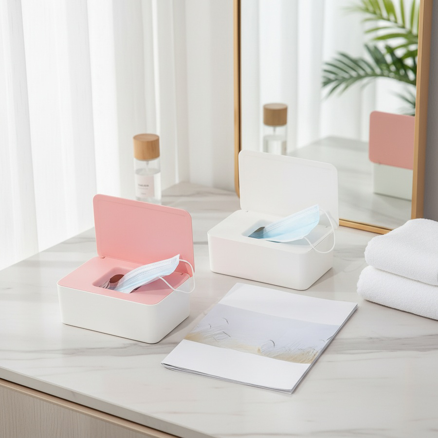 Boîte à lingettes humides avec couvercle boîte à mouchoirs anti-poussière pour table