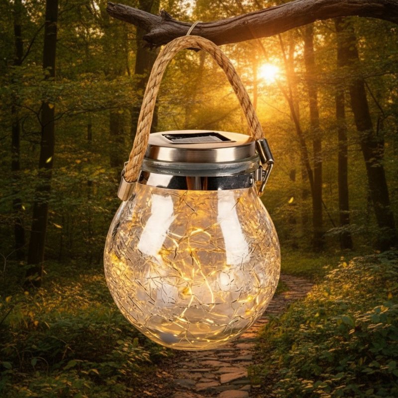 Lámpara decorativa solar en forma de botella para jardín de noche