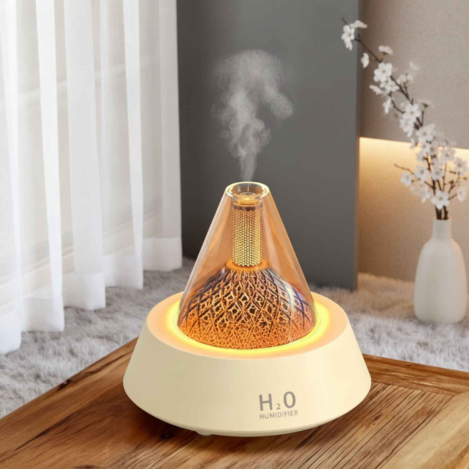 Decoración de escritorio con mini volcán aromatizador