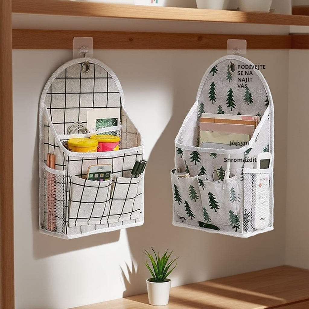 Nástěnný textilní úložný vak