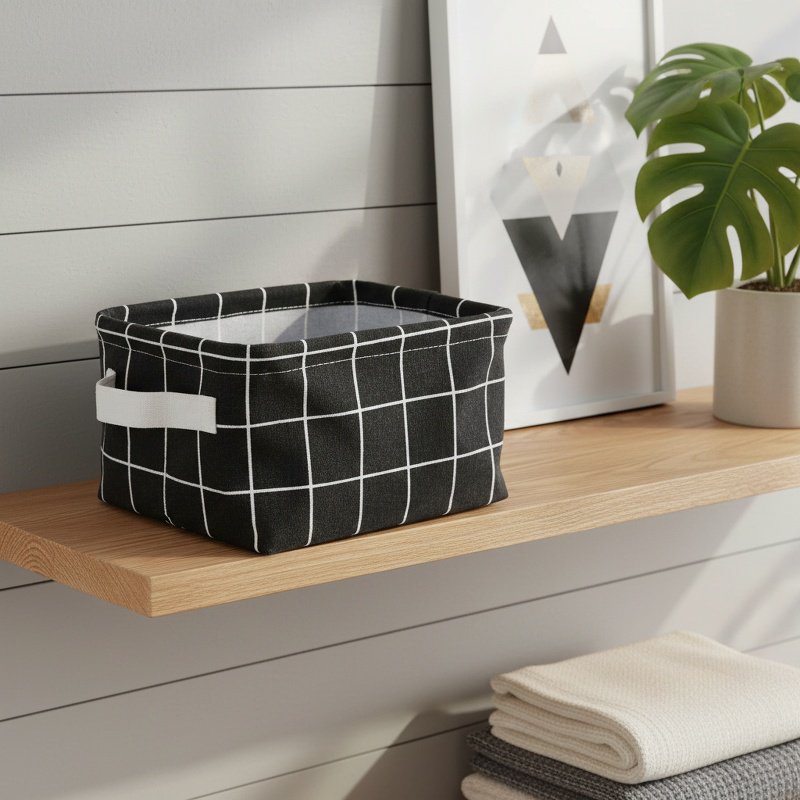 Caja organizadora de escritorio impermeable de algodón y lino