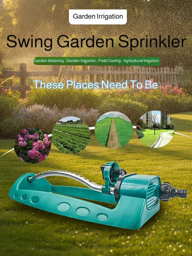 180 degree automatic swing sprinkler head in garden