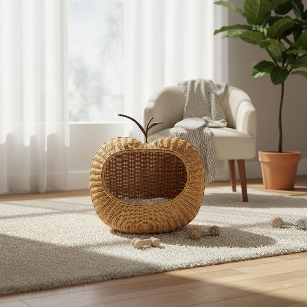 Nordic style rattan wall-mounted key storage basket home B&B decoration toy sundries storage basket 
