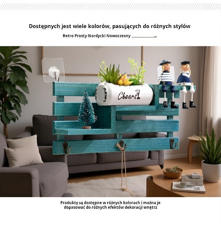 Nowoczesna półka ścienna drewniana do przechowywania książek