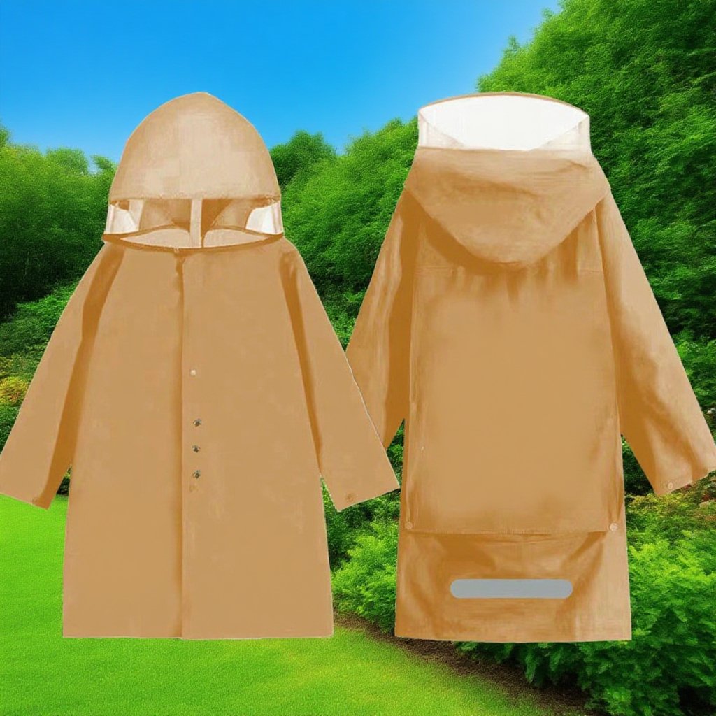 비 오는 날 착용하기 좋은 두꺼운 레인코트