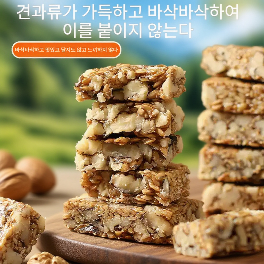 무설탕 땅콩 깨 린넨씨드 호두까기 과자