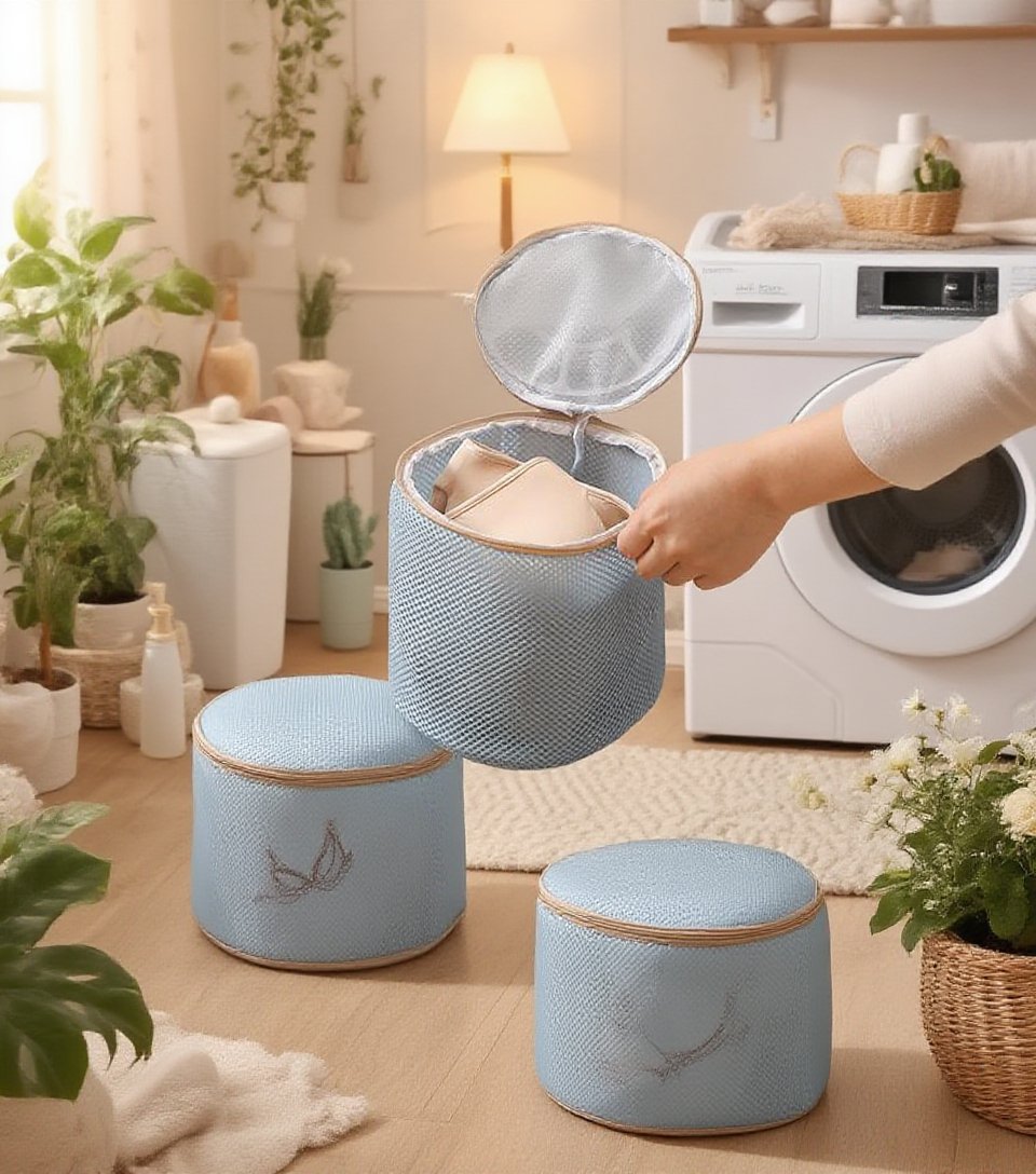 Fine mesh laundry bag for bras and panties