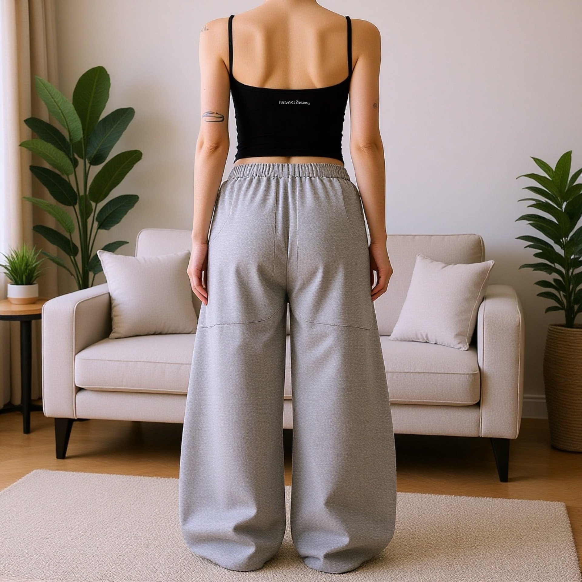 レディースカジュアルワイドパンツ