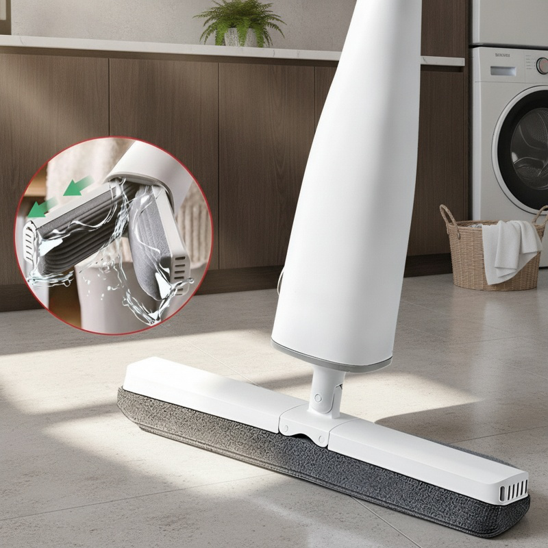 Mopa de esponja para uso doméstico con cabezal de algodón absorbente, no requiere lavado
