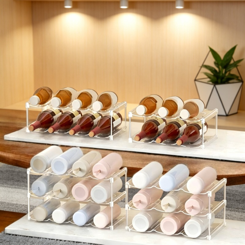 Organizador doméstico para vasos de agua transparente y resistente