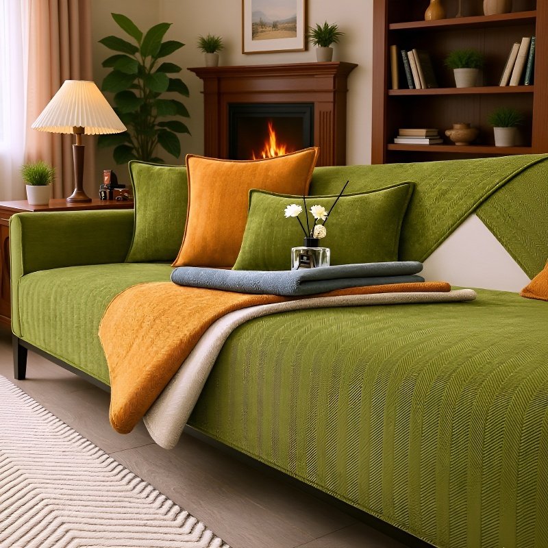 シュニール織ソファカバー ソファカバー ピュアカラー 滑り止め ホームユース ナチュラルコンフォート