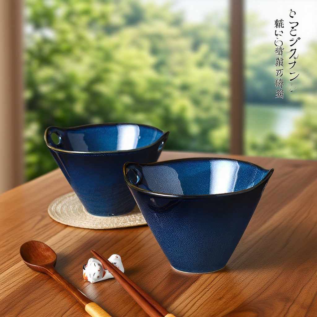日式窑面碗陶瓷斗笠碗の美しい和風デザイン