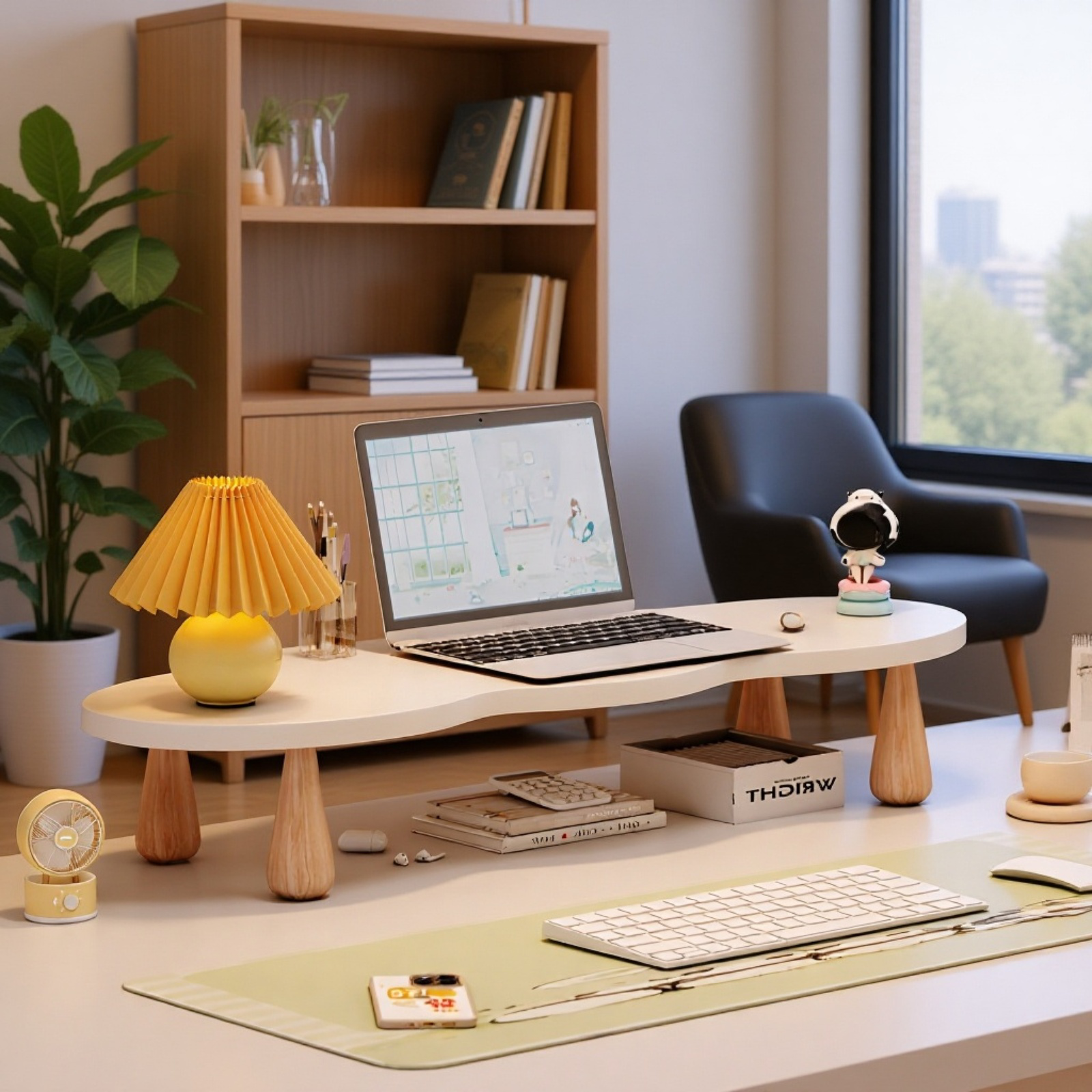 オフィスデスク用収納ラック・パソコン台