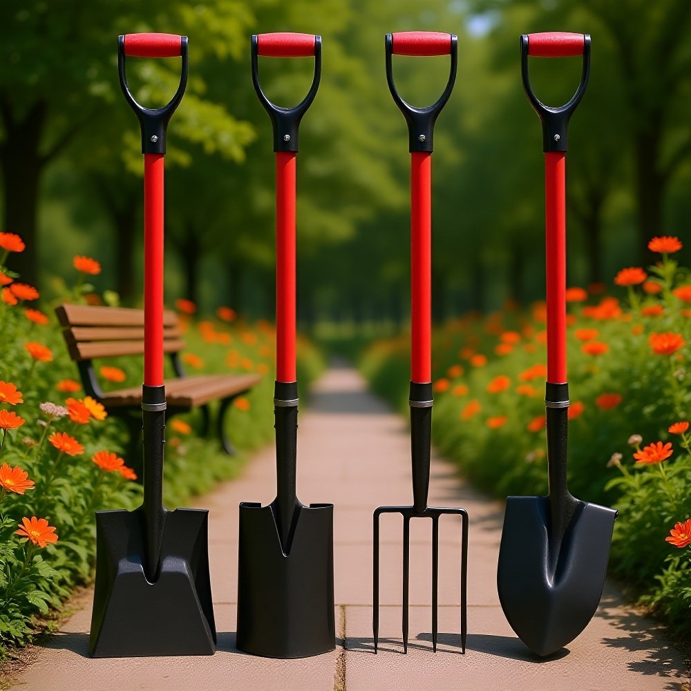 손잡이 달린 정원용 삽과 포크 세트