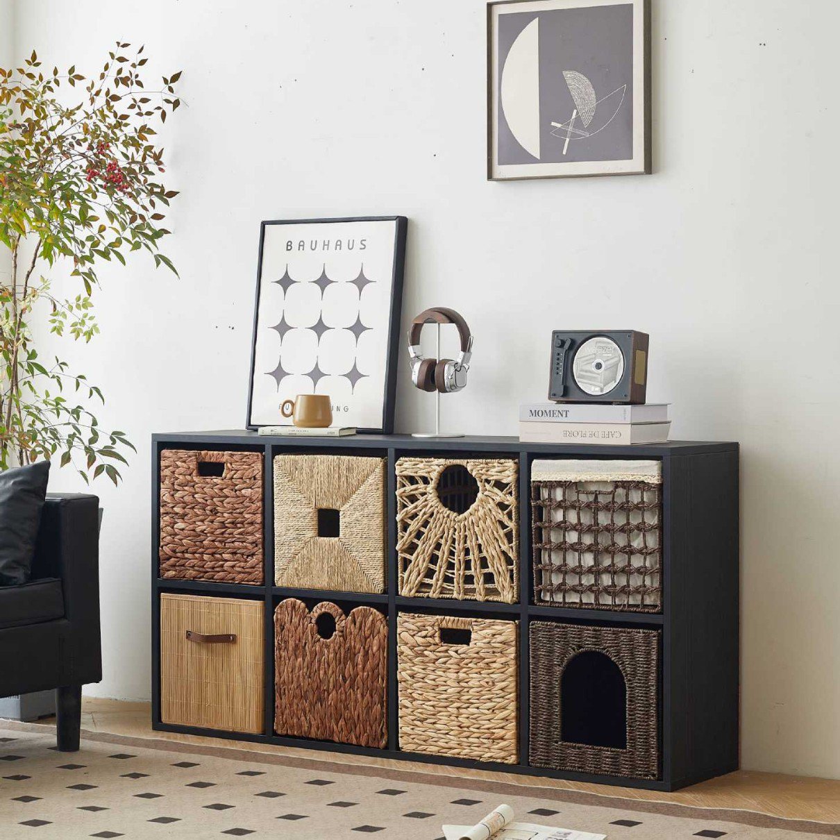 Home Rattan Woven Storage Basket Box for Living Room and Bedroom