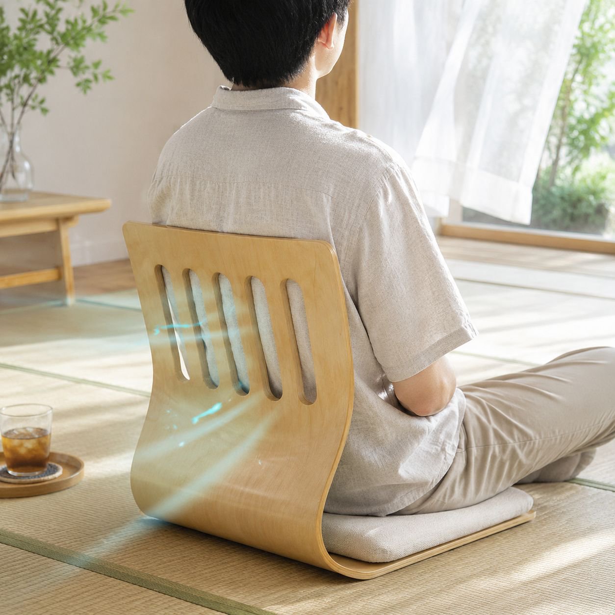 折りたたみ可能な椅子ベッドの持ち運びシーン