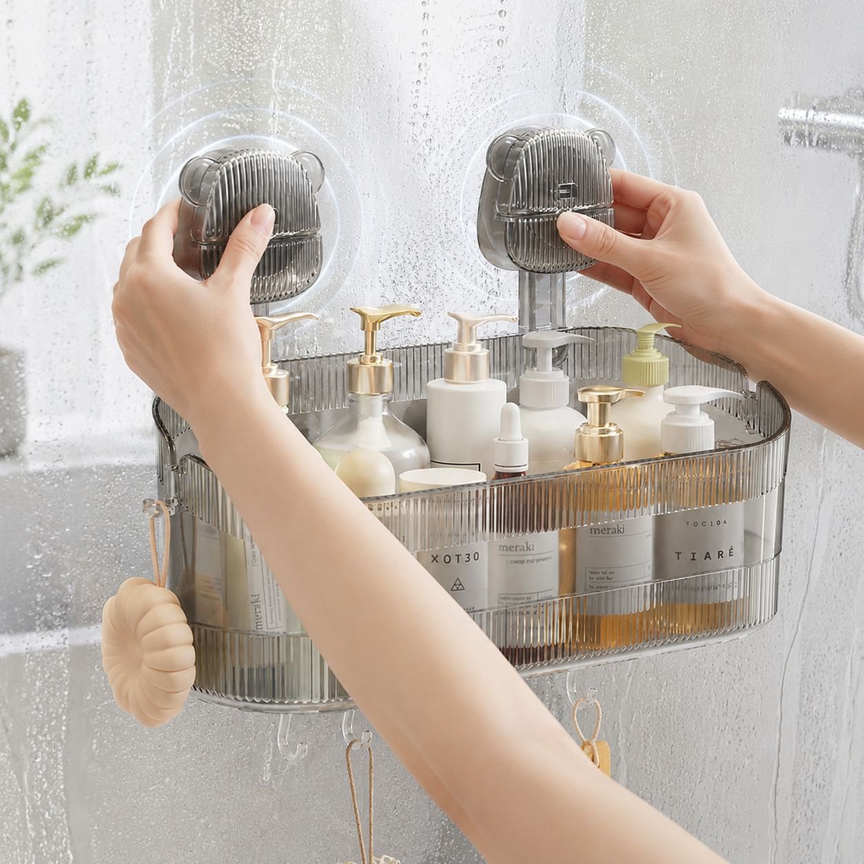 No-drill Suction Cup Wall Shelf