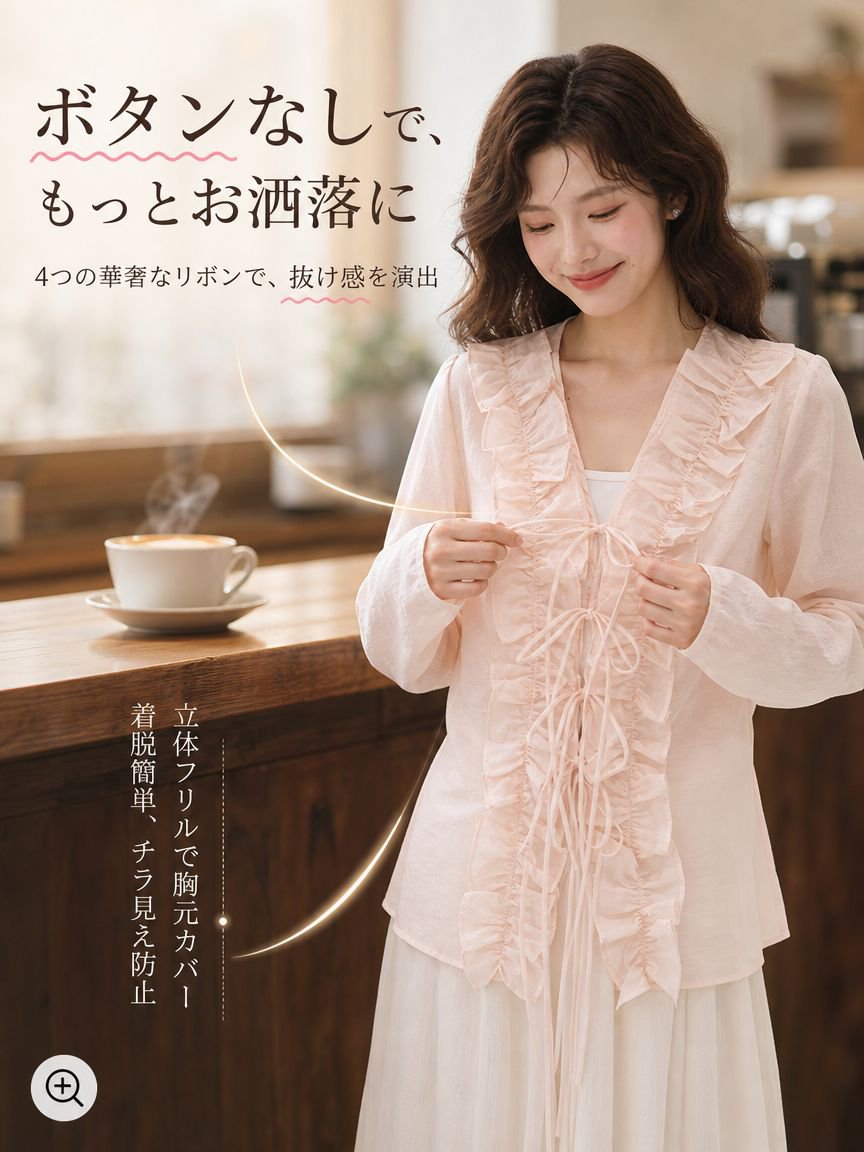 Monolly 累計12万枚突破・清楚系超軽量フリルシャツ | 今年の夏の大本命