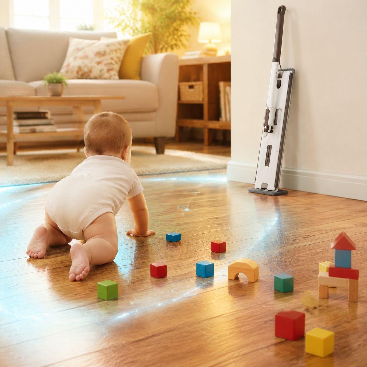 Anti-bacteria and Anti-mite Hands-free Flat Mop
