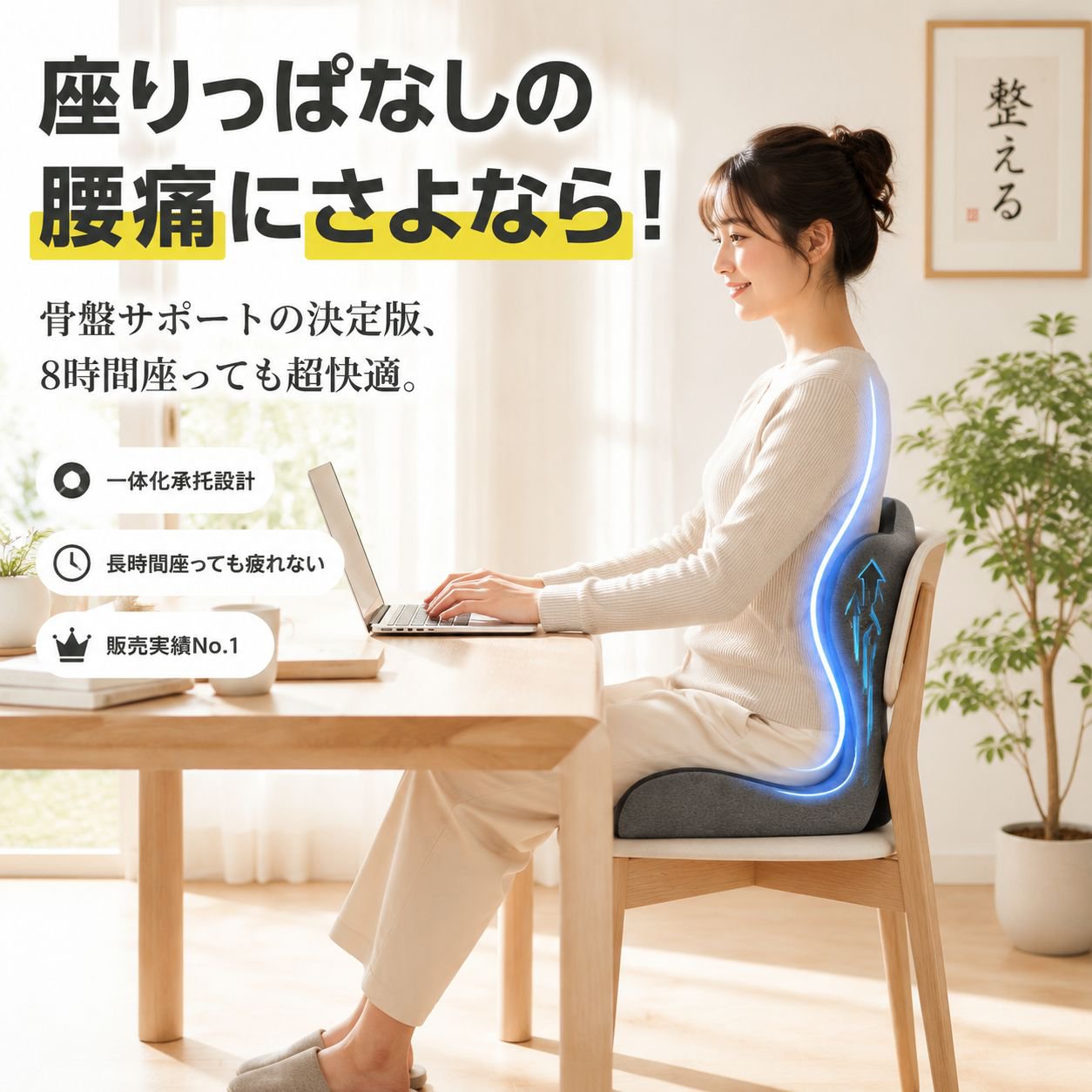 学生オフィスチェア・車用低反発クッションセット
