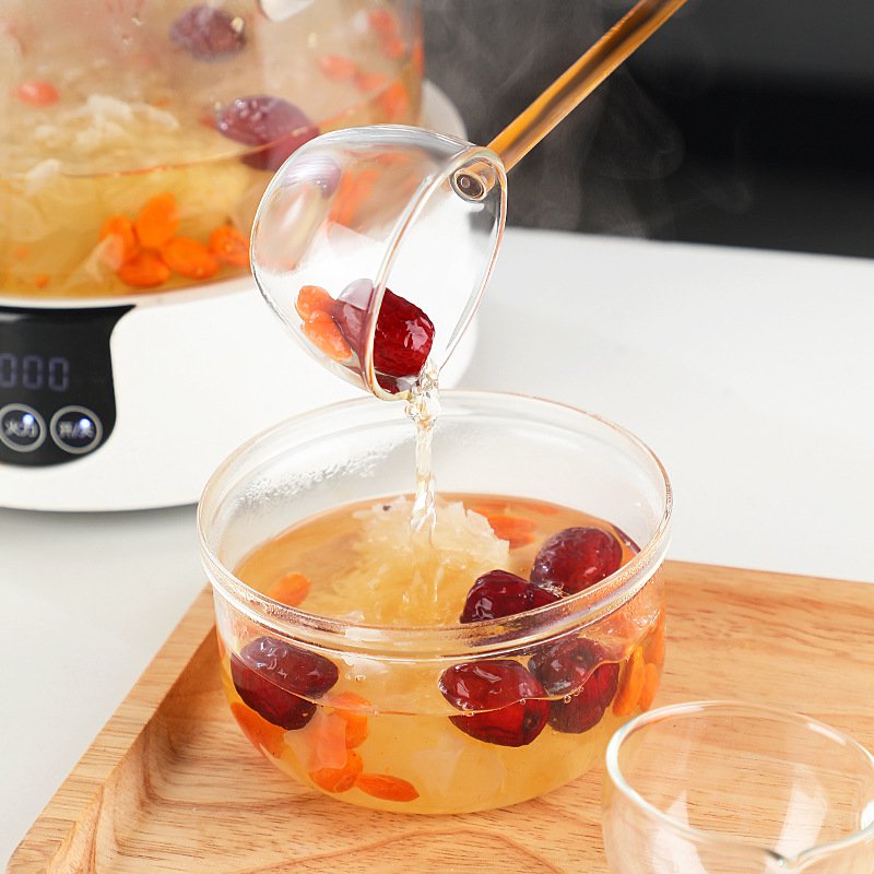 High borosilicate transparent long-handled spoon