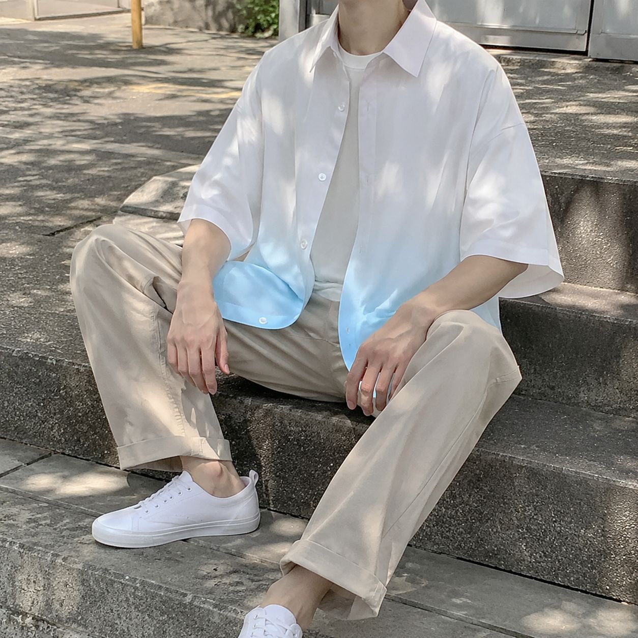 夏におすすめのアイスシルク半袖シャツ