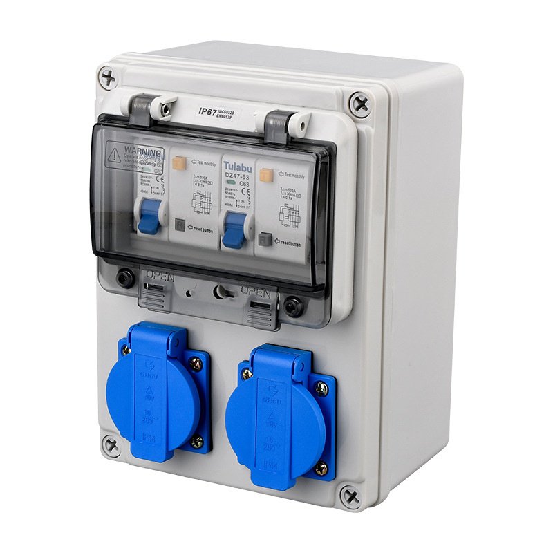 Boîtier de prise industriel portable étanche pour extérieur, boîtier de distribution mobile en plast