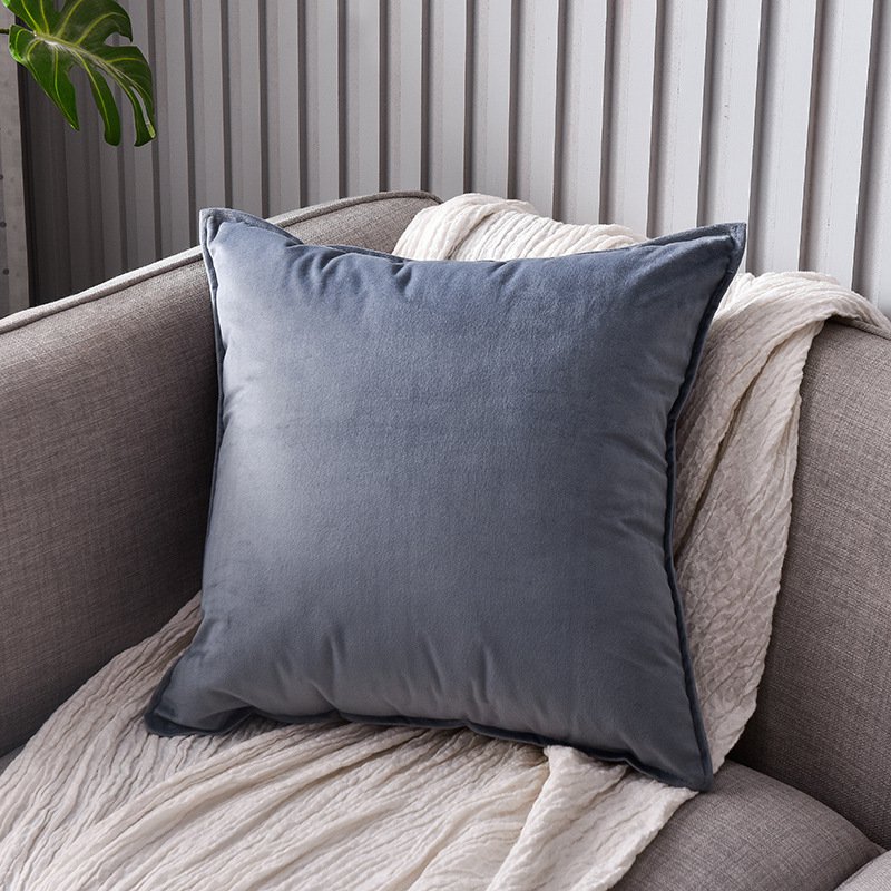 Car lumbar pillow cushion solid color velvet bedside cushion set sofa pillow back cushion