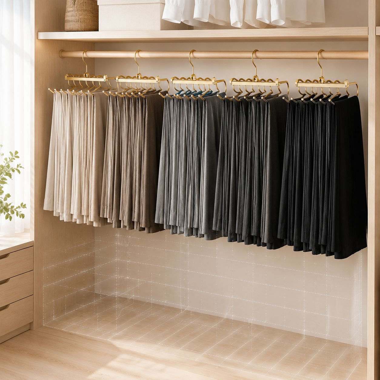 Wrinkle-free trousers using Magic Aluminum Pants Hanger