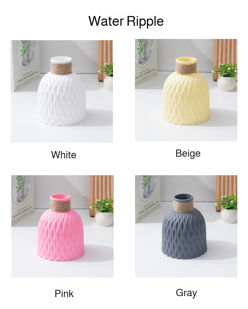 Pineapple pattern plastic vase on a living room table
