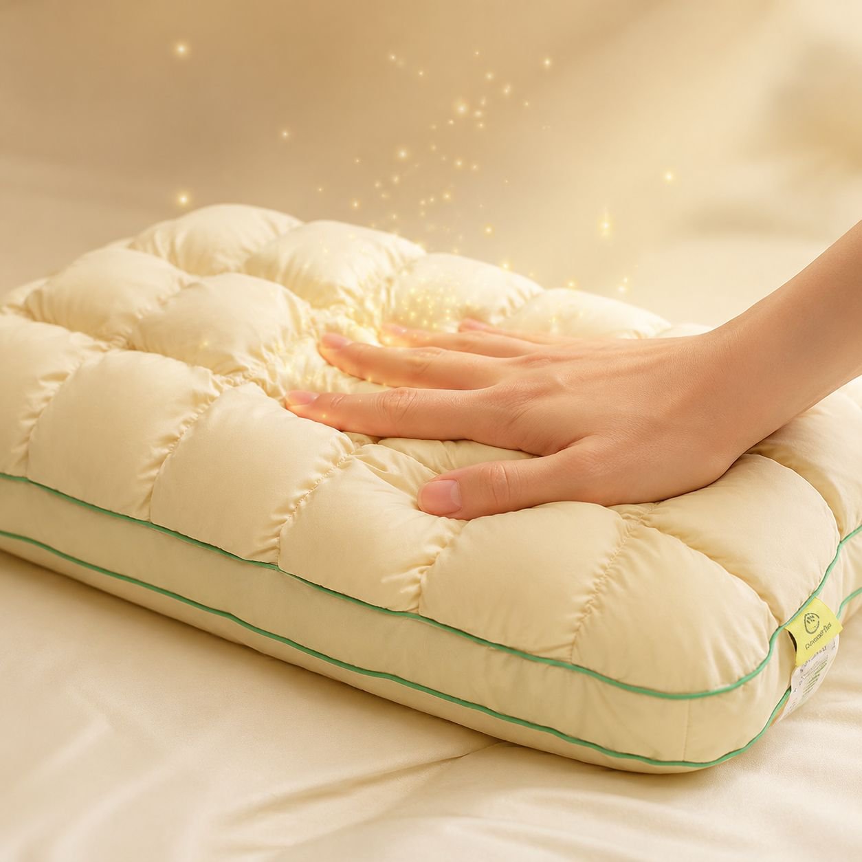 Side view of Pineapple Edition neck pillow showcasing ergonomic shape