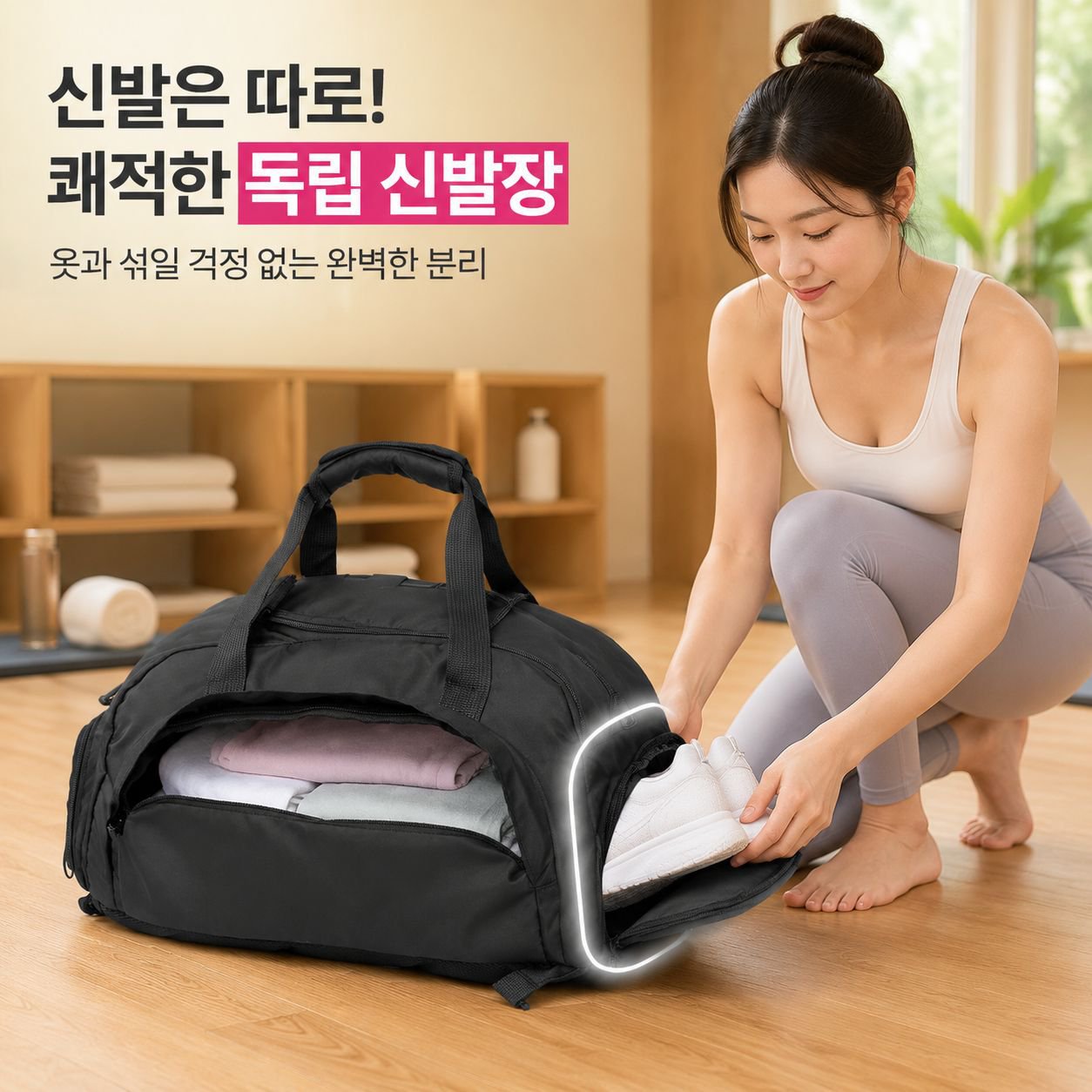 학생용 대용량 헬스 여행 가방 방수 건습 분리 짐 가방