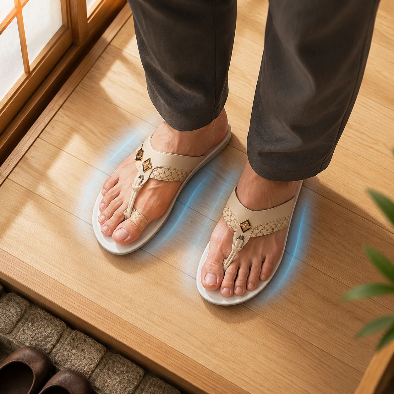男性用大きいサイズ滑り止めスリッパの全体画像