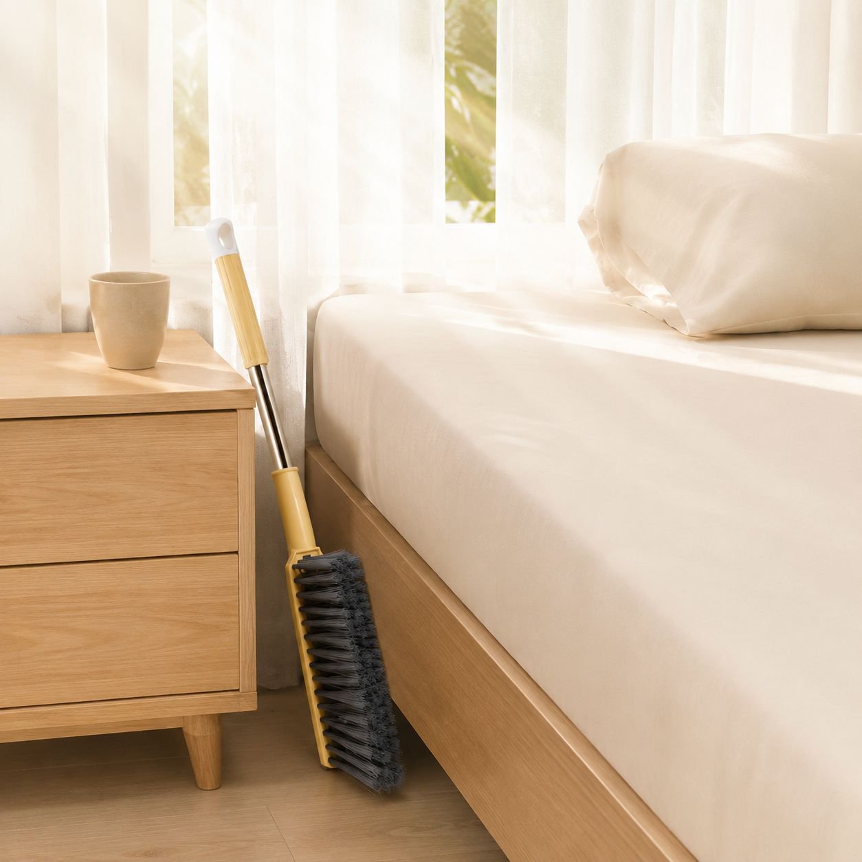 Heavy-duty stainless steel bed and furniture brush