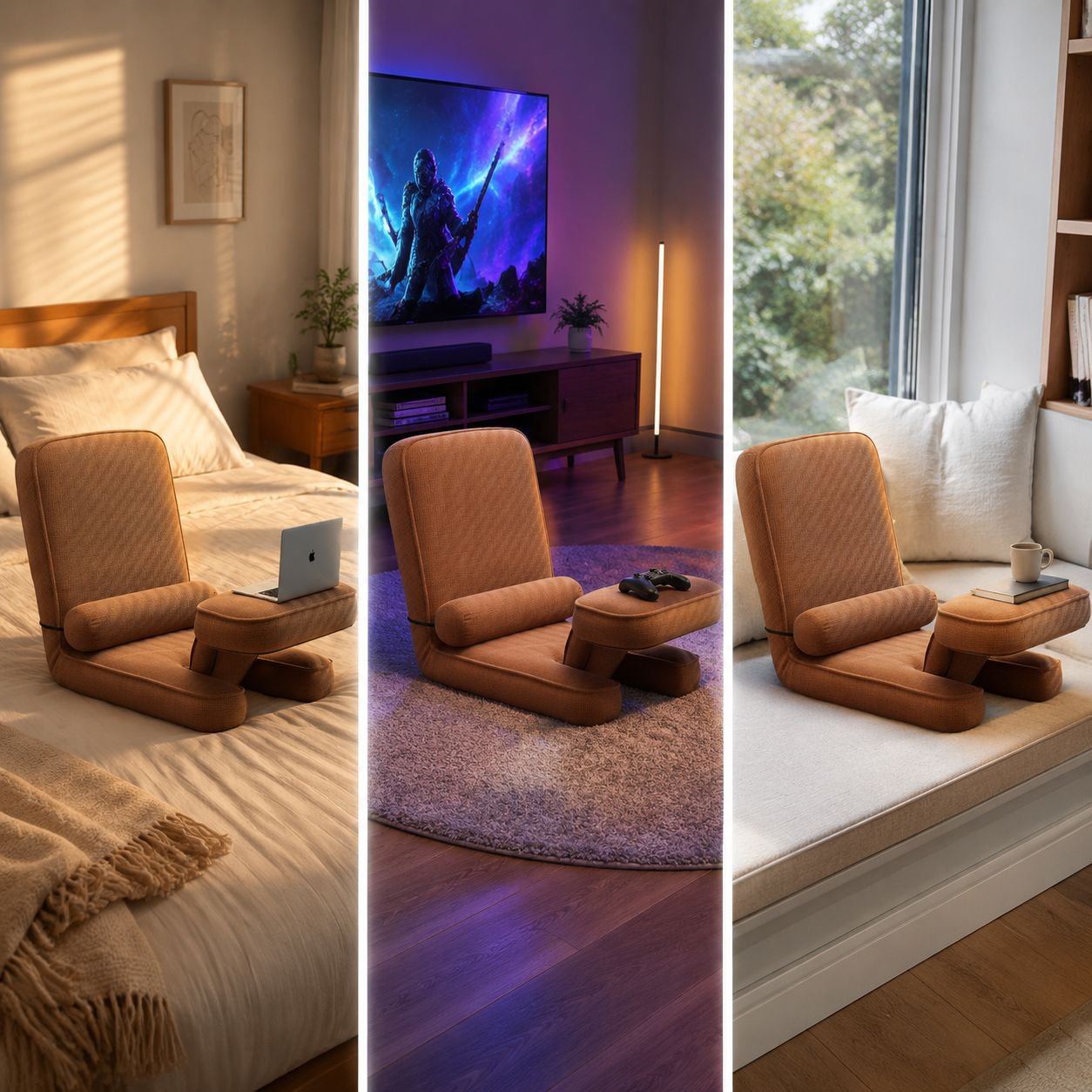 Ergonomic chair bed computer lazy sofa chair bedroom tatami bed backrest chair ergonomic chair bed