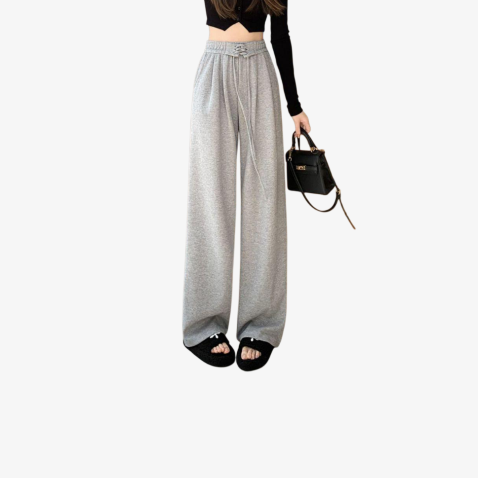여성 트렌디 그레이 팬츠 전체 모습